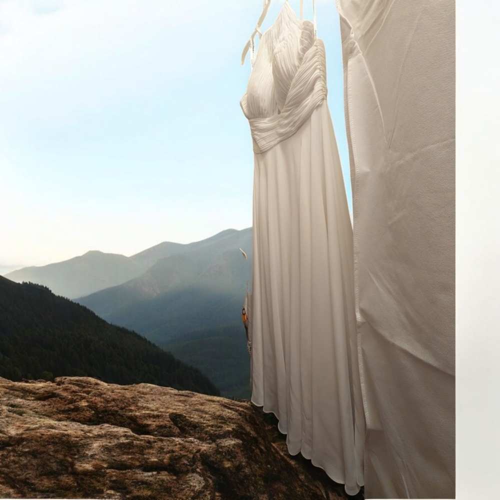 Elegant White Halter Dress - Picture 3 of 8